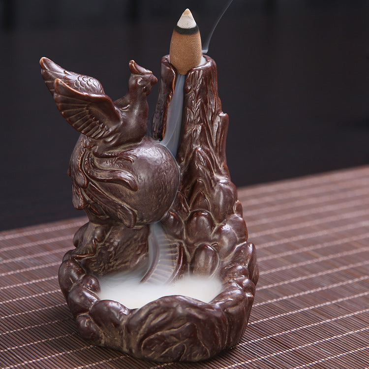 Lotus-inspired ceramic incense holder