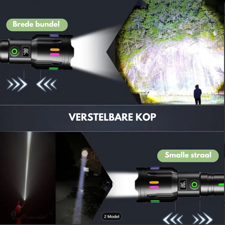 BowLift | LED Flashlight With Power Display – Rechargeable High-Performance Flashlight With Glass Breaker & USB-C