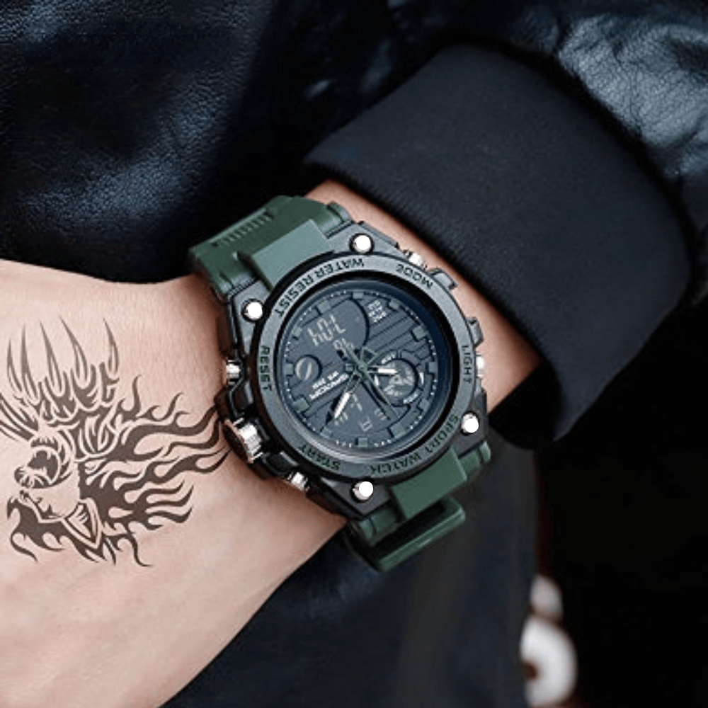 BowLift | Sporty Dual-Display Mode Multifunctional Waterproof Luminous Men's Wristwatch