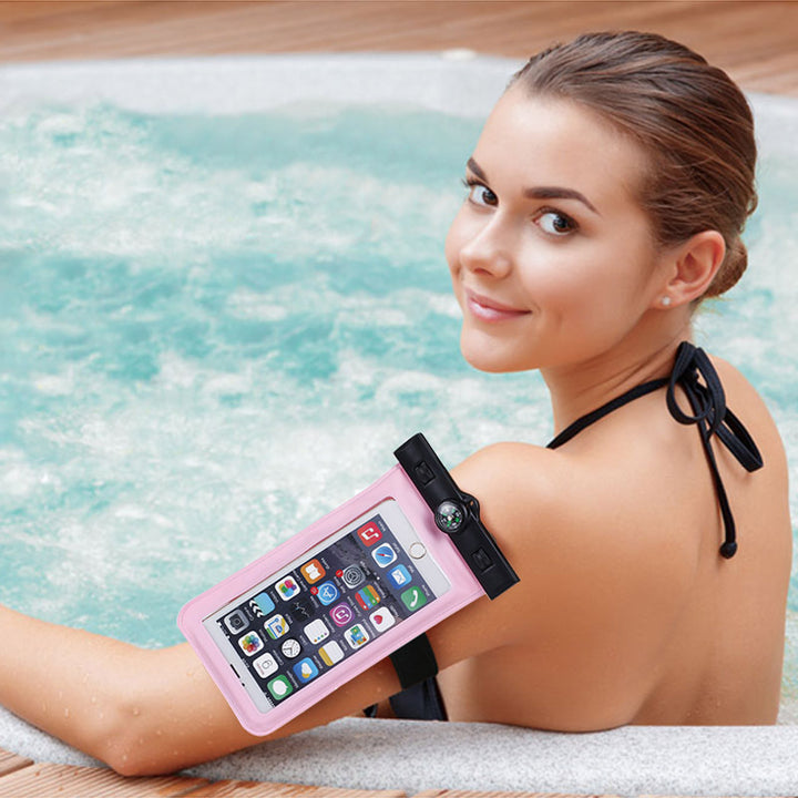 Waterproof smartphone case with card slot and integrated compass Bowlift