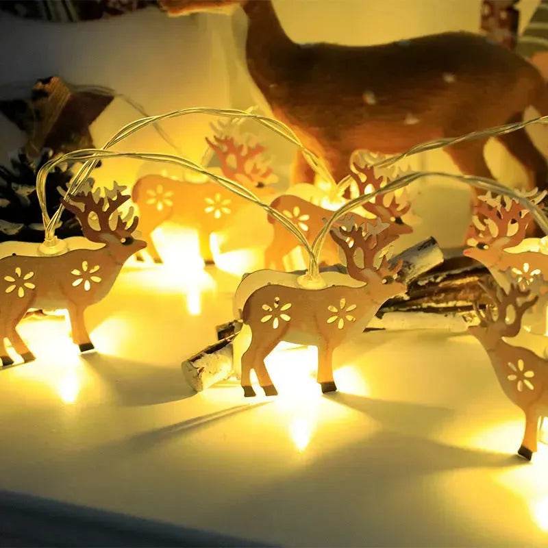BowLift | Christmas LED Light String Santa Claus Elk Snowman Xmas Ornament String Light Christmas Decorations New Year Navidad Gift