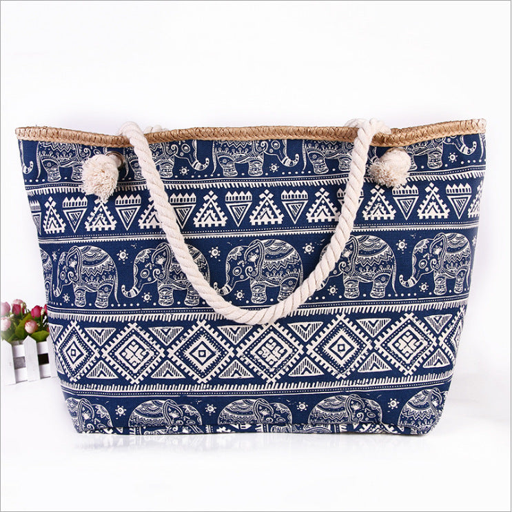 Spacious shopping bag in ethnic elephant design Bowlift