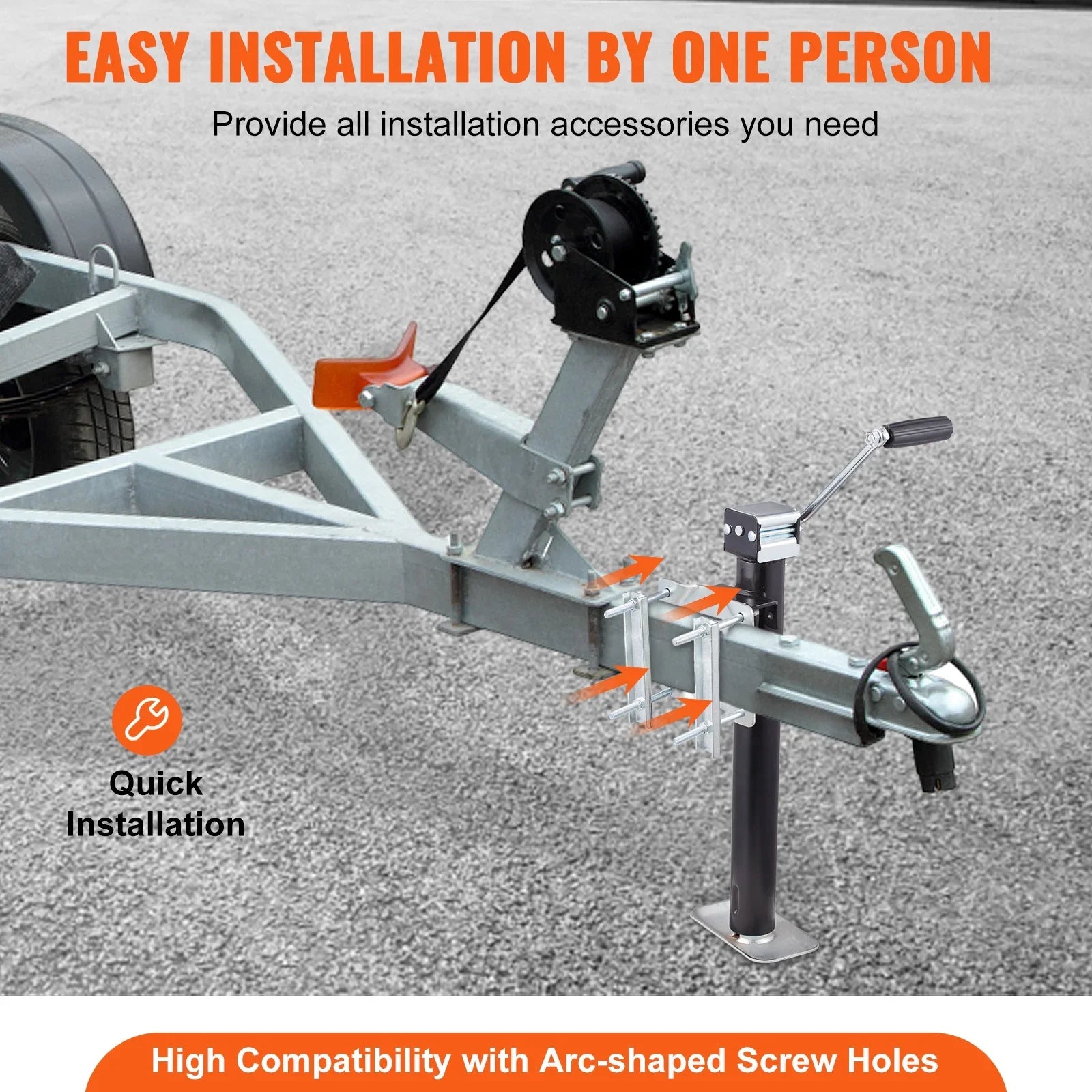 BowLift | Heavy-Duty A-Frame Trailer Jack with Drop Leg, 5000 lb Capacity