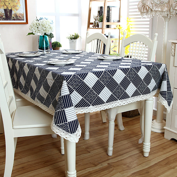 Decorative Tablecloth with Lace Edging