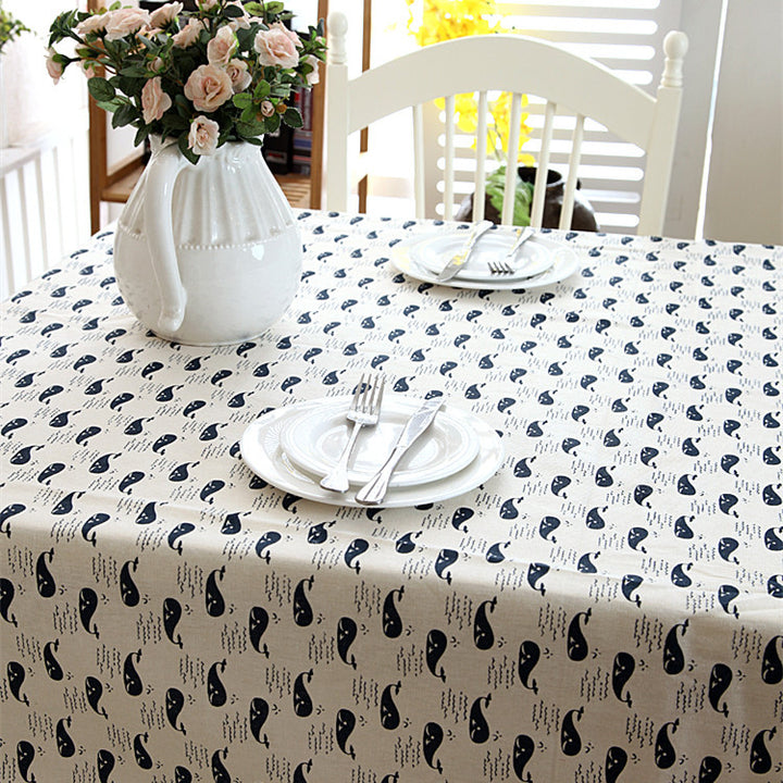 Whale Print Tablecloth