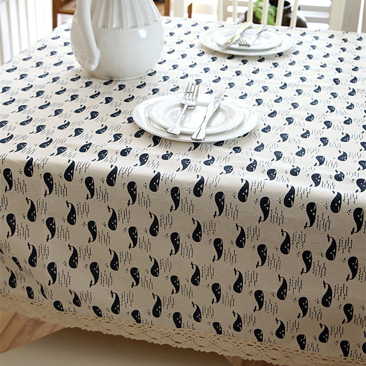 Whale Print Tablecloth