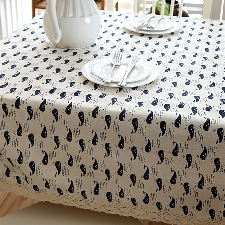 Whale Print Tablecloth