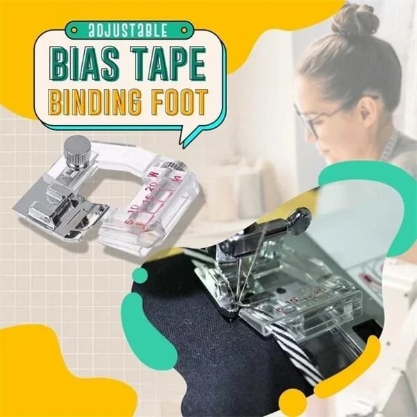 BowLift | Adjustable Bias Tape Binding Foot | Sewing Machine Presser Foot | Transparent Guide | 0.5–2cm