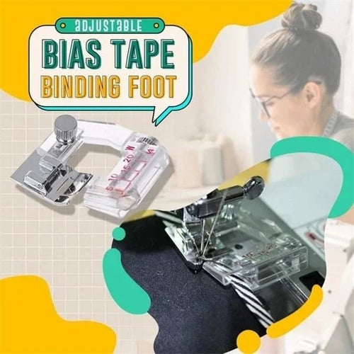 BowLift | Adjustable Bias Tape Binding Foot | Sewing Machine Presser Foot | Transparent Guide | 0.5–2cm