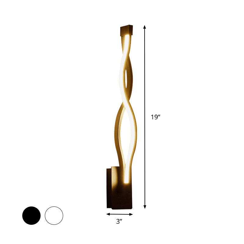 BowLift | Contemporary LED Wall Lighting Black/White Curved Wall Lamp with Acrylic Shade, Warm/White Light