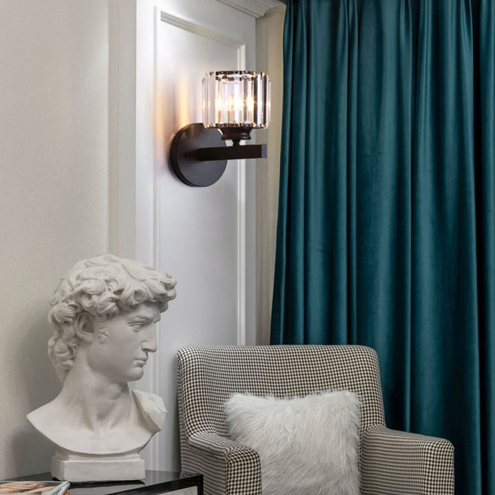 BowLift | Crystal Glass Wall Light With Modern Arm Design