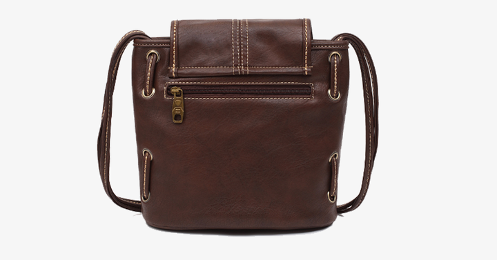 BowLift | Vintage-style shoulder bags - Genuine brown leather crossbody shoulder bag - Portable handcrafted wallet
