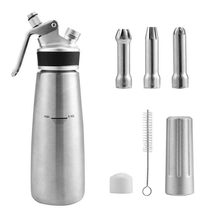 Sahne dispenser stainless steel with 3 nozzles 500ml | Bowlift