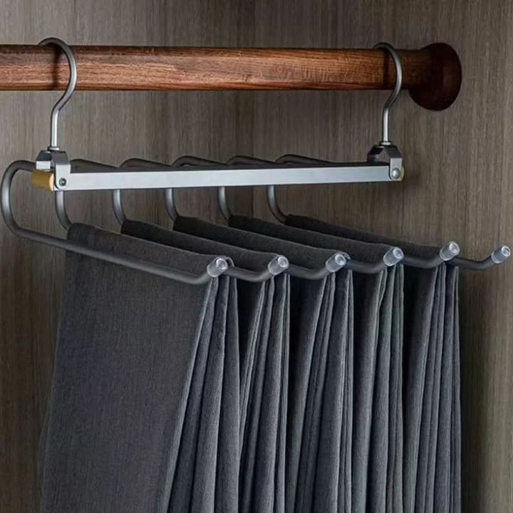 BowLift | SpaceLuxe Aluminum Pants Hanger – Multi-Layer, Space-Saving Closet Organizer