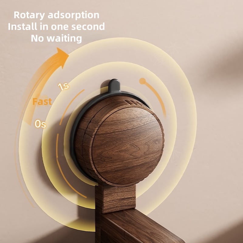 Walnut Wood Toilet Paper Holder – Hole-free with Suction Cup | Bowlift