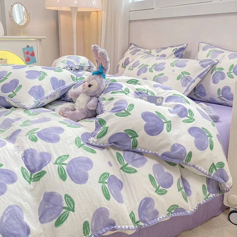 BowLift | Blossom & Berry Dream Bedding Set 4pcs Floral Duvet Cover