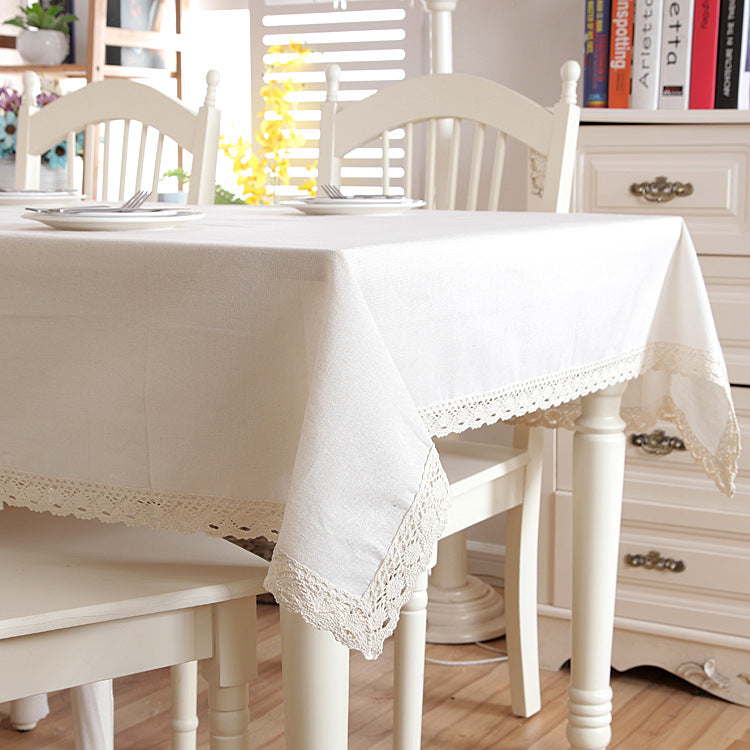 Elegant Lace Edged Tablecloth