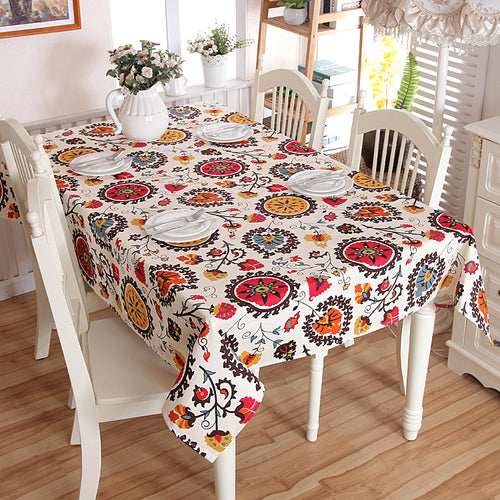 Vibrant Floral Pattern Tablecloth