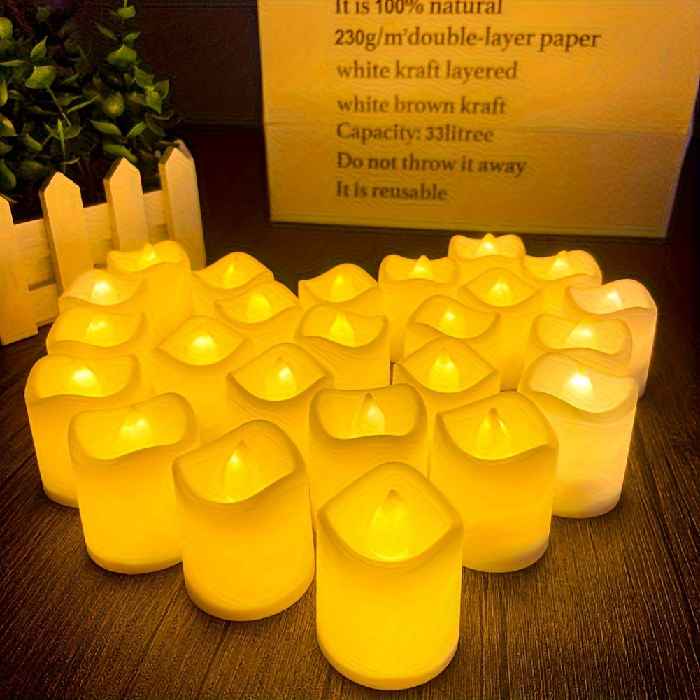 BowLift | 24/50/100 Pack flameless LED candles – battery-operated flickering tealights, smokeless and romantic for weddings and engagements