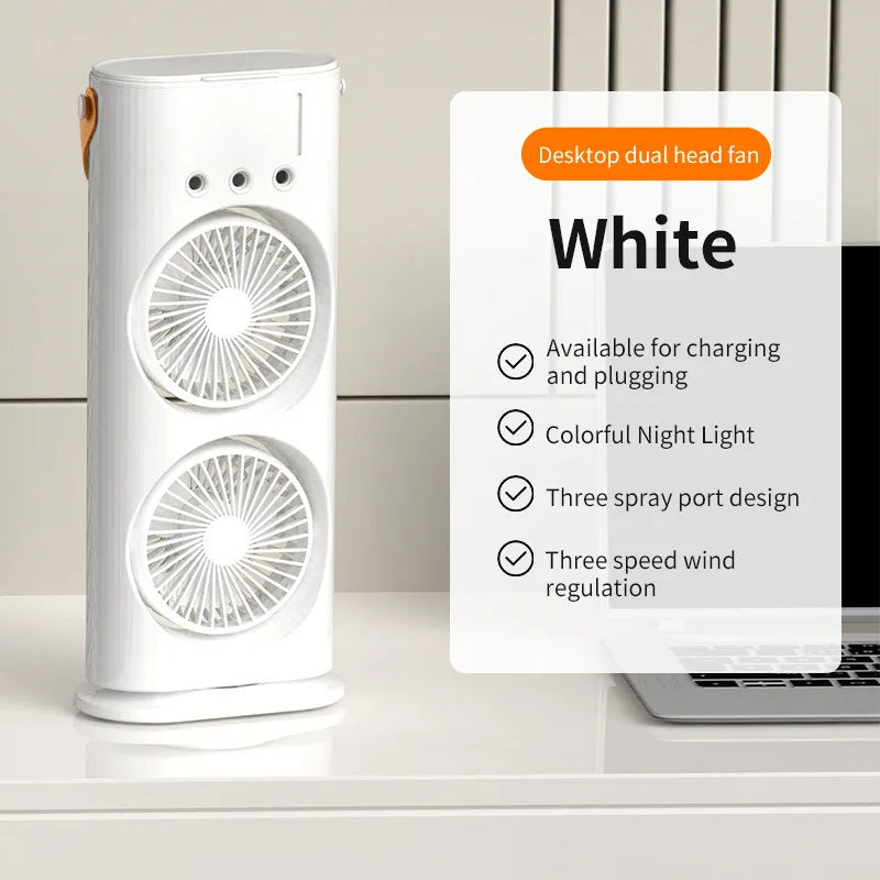Double-Ended Spray Fan: Portable Air Cooler | Bowlift