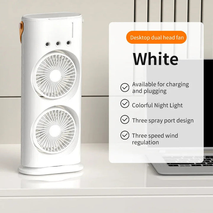 Double-Ended Spray Fan: Portable Air Cooler | Bowlift
