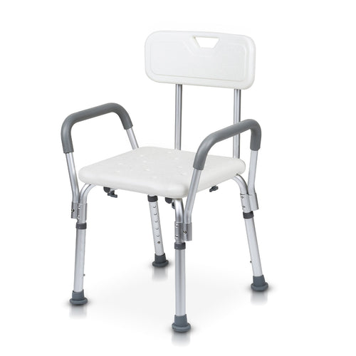 Shower stool height adjustable bath stool with backrest | Bowlift