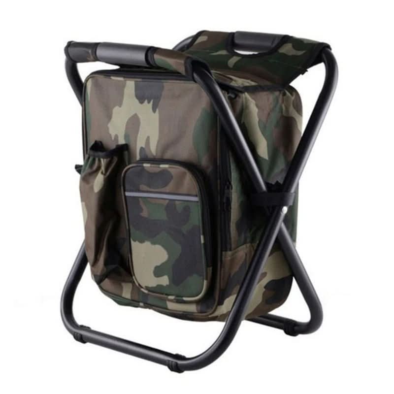 BowLift | 3-in-1 camouflage rucksack with folding chair & cooler compartment