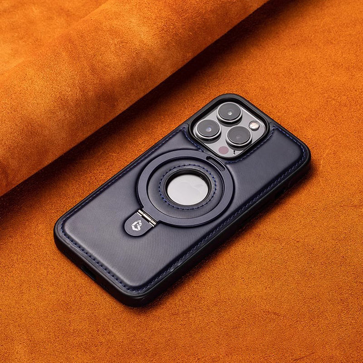 For 17ProMax Magnetic Bracket Phone Case High-end Business Leather Case