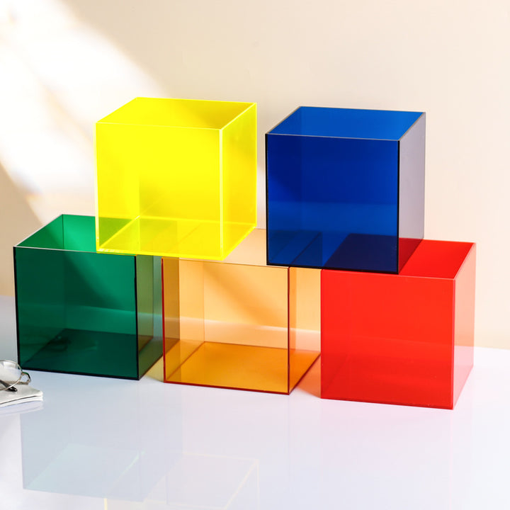 Transparent color acrylic box dust cover Lego integrated model hand display storage box