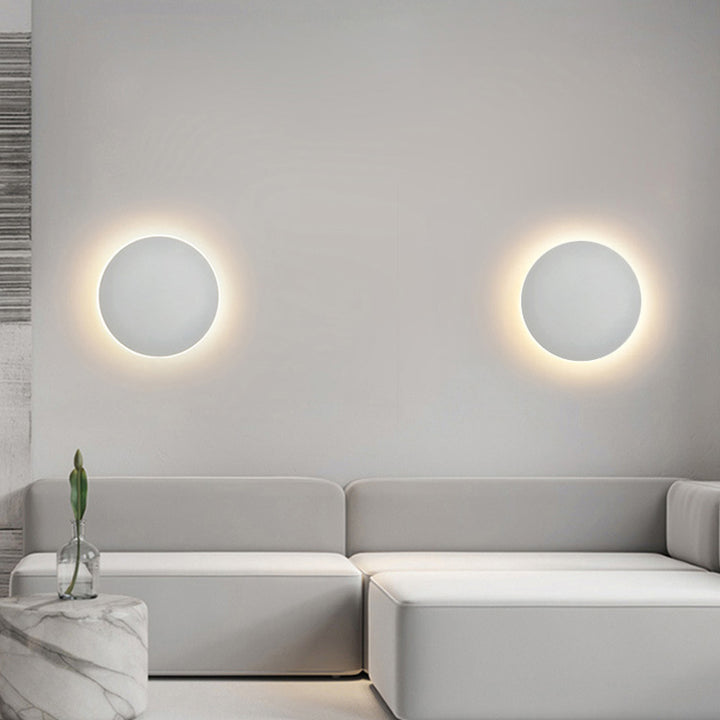 Bedroom bedside lamp corridor staircase entrance induction lamp solar eclipse high-grade round wall lamp