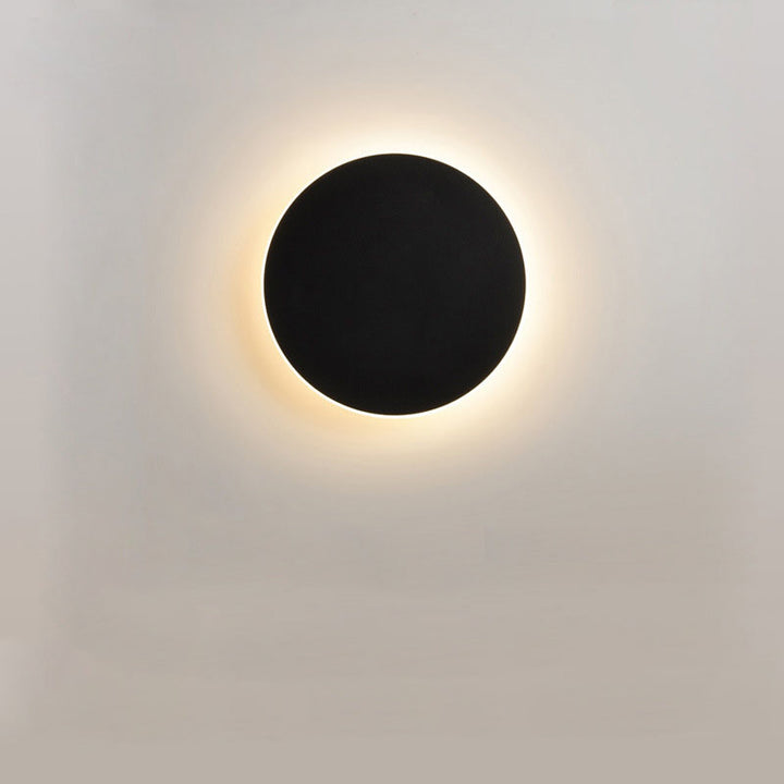 Bedroom bedside lamp corridor staircase entrance induction lamp solar eclipse high-grade round wall lamp