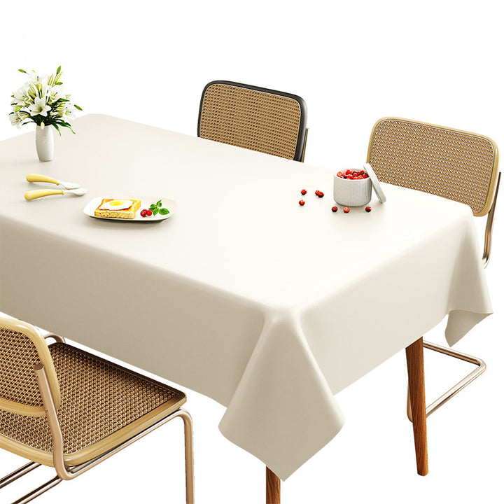 Lambskin Tablecloth Solid Color Wash-Free Oil-Proof Waterproof Light Luxury Coffee Table Table Mat Hot-Resistant Rectangular Tablecloth