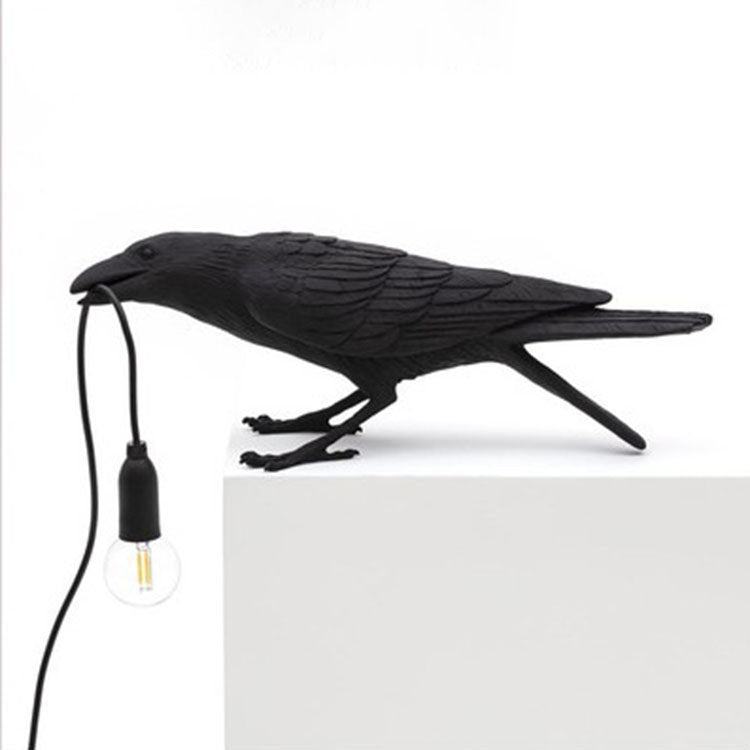 Auspicious bird table lamp personalized creative bedroom bedside animal shape bird resin wall lamp decoration