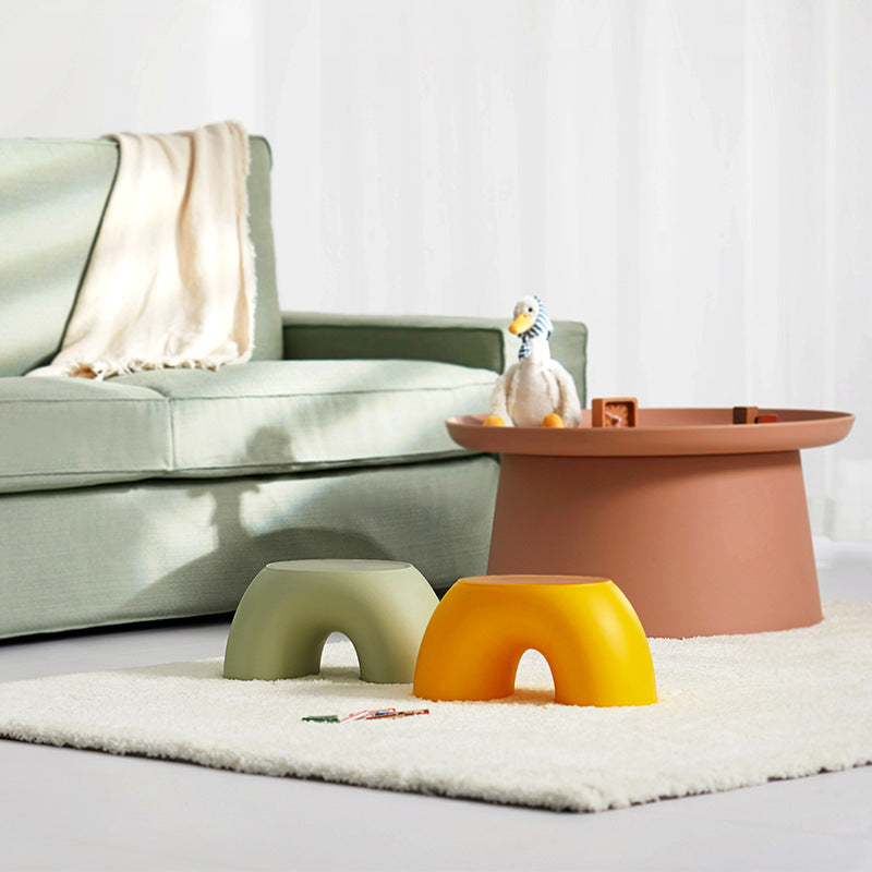 Children's Round Low Stool Comfortable Stool Non-slip Durable Shoe Changing Stool Rainbow Stool Simple Ring Rainbow Stool Thick Stool