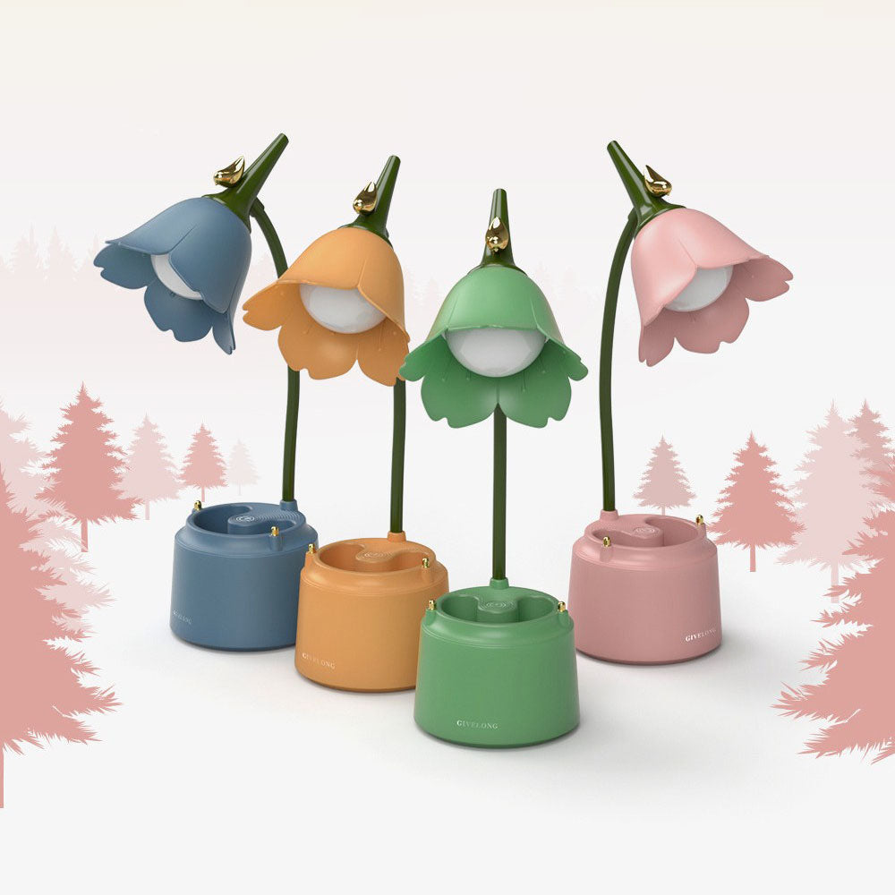 LED foldable touch pen holder desk lamp dormitory bedroom bedside eye protection learning special night light