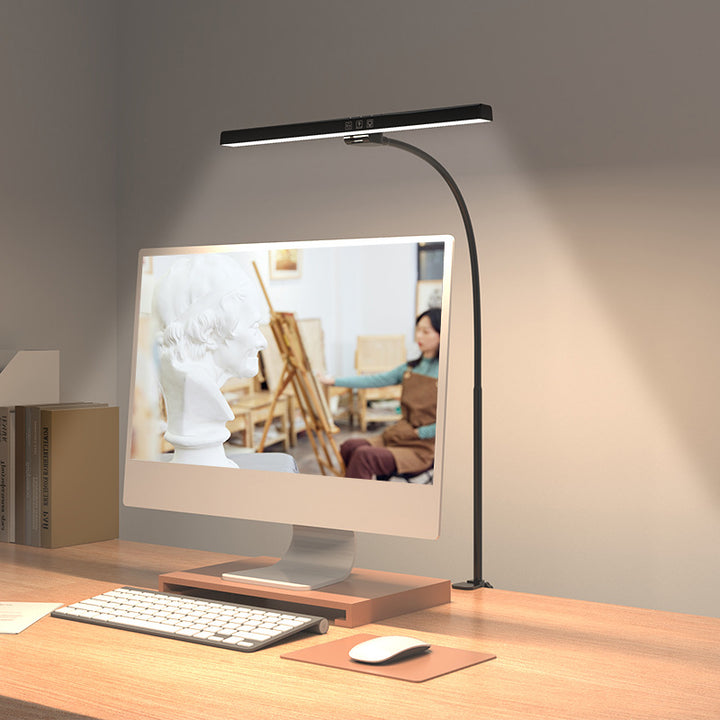 BowLift|LED Clip On Desk Lamp|Eye-Caring Dimmable for Home Office Study