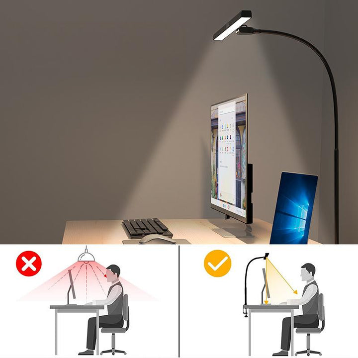 BowLift|LED Clip On Desk Lamp|Eye-Caring Dimmable for Home Office Study