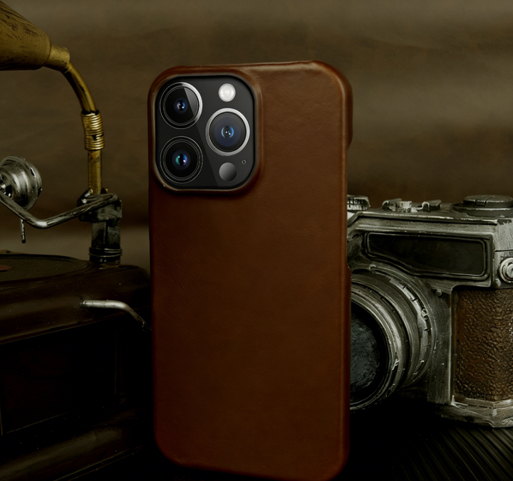 BowLtt|Premium Genuine Leather iPhone Case(Material: Top-Grain Cowhide; Thickness: 1.2mm; Application: Drop Protection, Business & Luxury Daily Use)