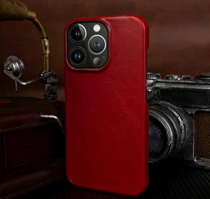 BowLtt|Premium Genuine Leather iPhone Case(Material: Top-Grain Cowhide; Thickness: 1.2mm; Application: Drop Protection, Business & Luxury Daily Use)