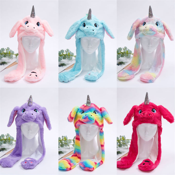 BowLift 丨 Women's Cute Fluffy Plush Hat Movable Ears