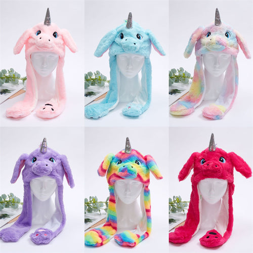 BowLift 丨 Women's Cute Fluffy Plush Hat Movable Ears
