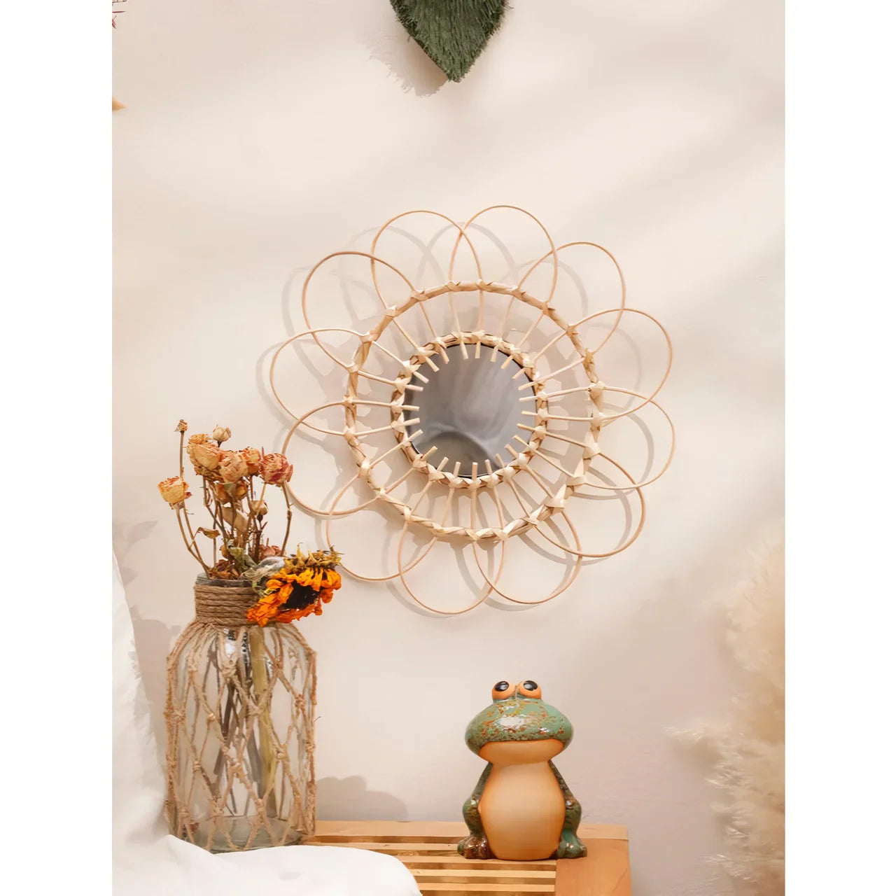 BowLift | Handmade Rattan Decorative Wall Mirror
