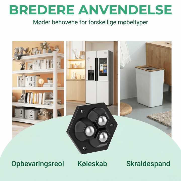 TriGlide 360° furniture wheels with bearings | Bowlift