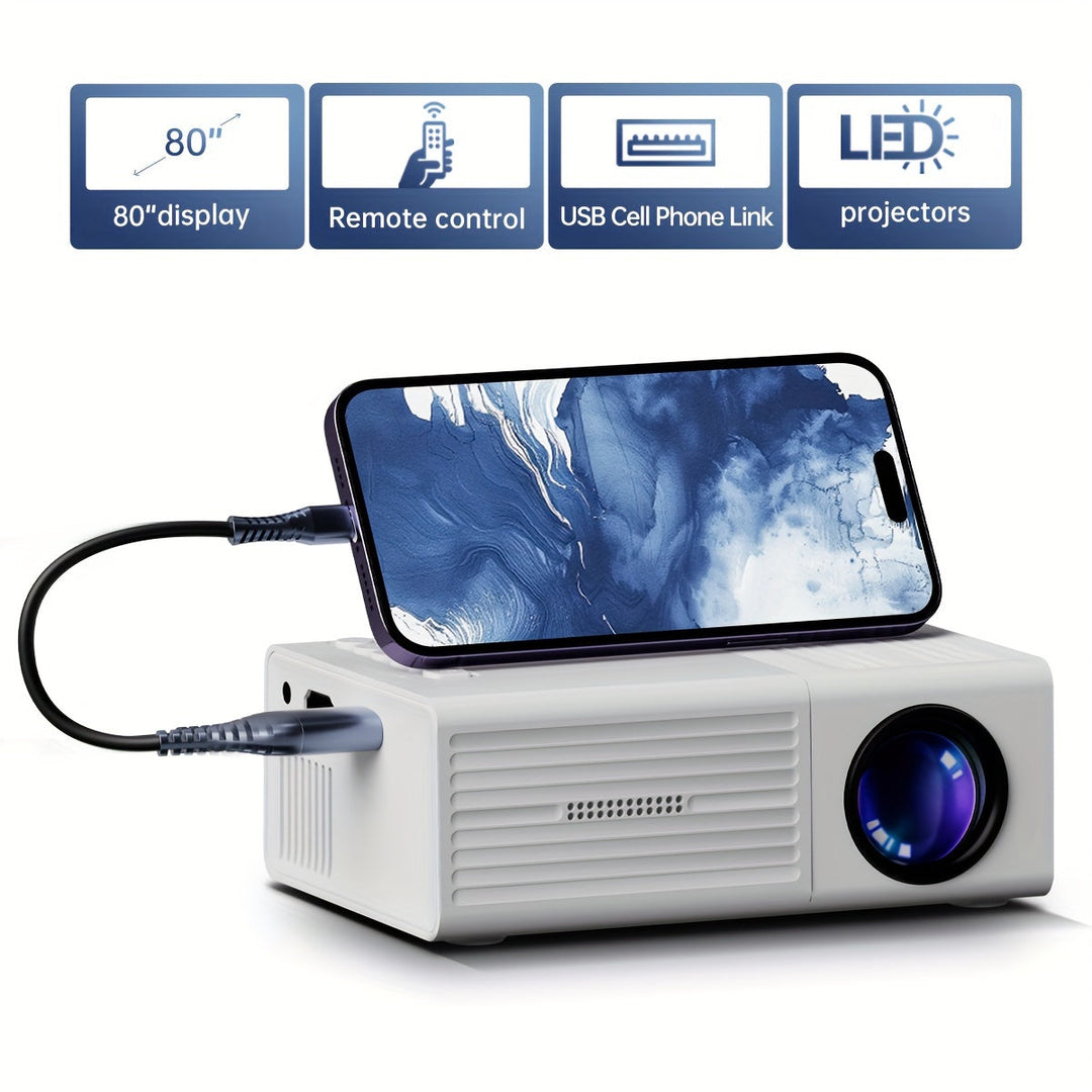 BowLift | Ultra-Bright Mini Projector 3000 Lumen – Portable, HDTV & USB, Ideal for Home Cinema & Outdoors!