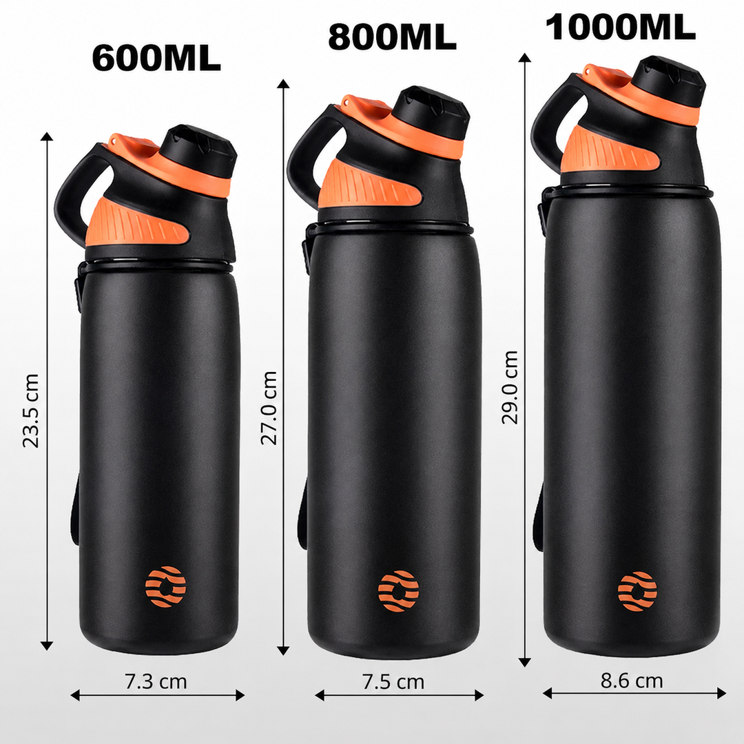 Stainless steel vacuum bottle 1000 ml with magnetic lid | Bowlift