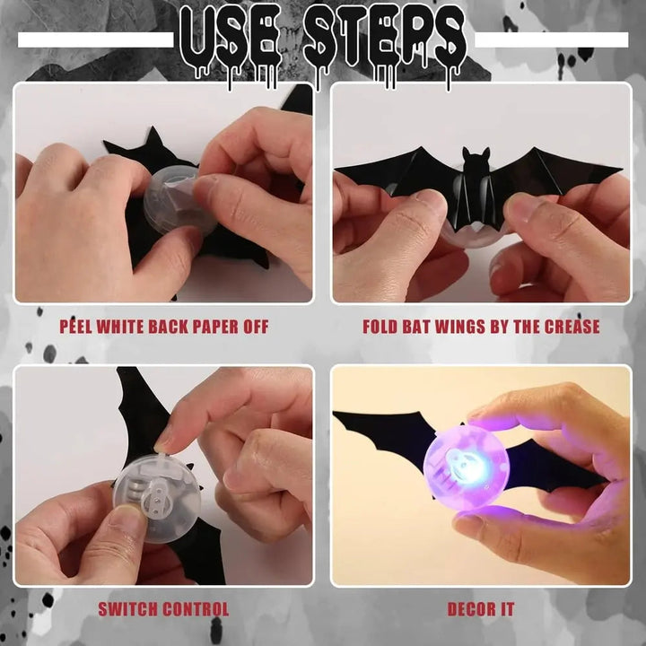 BowLift | 3D flying Halloween bat wall decorations