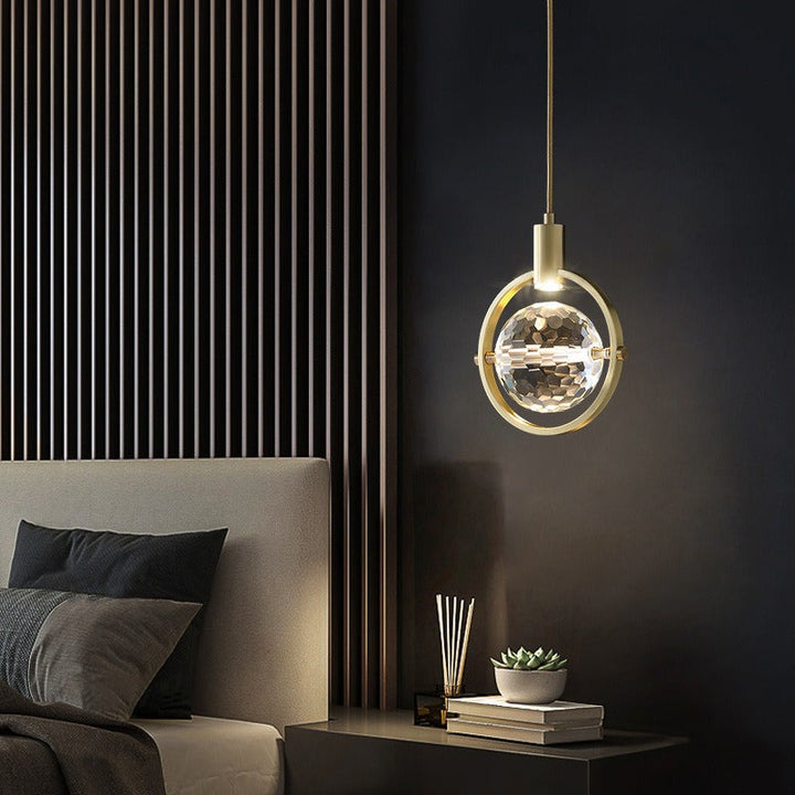 BowLift | CrystalChic Pendant Light - Ring-shaped LED Ceiling Lamp with Sparkling Crystals