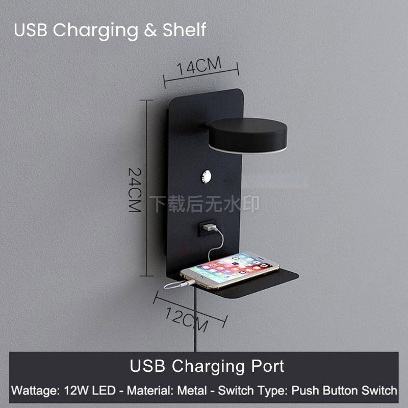 BowLift | LED Wall Light with Shelf | Soft Glow, Modern Design & Ideal for Creating a Festive Atmosphere in Your Bedroom