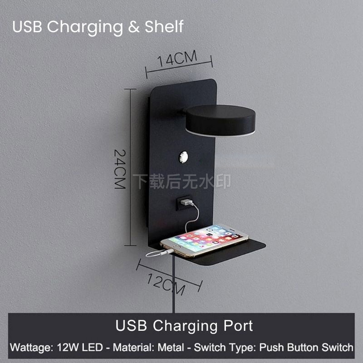 BowLift | LED Wall Light with Shelf | Soft Glow, Modern Design & Ideal for Creating a Festive Atmosphere in Your Bedroom