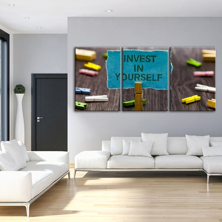Invest In Yourself-Canvas Wall Art Painting 3 Pieces | Bowlift